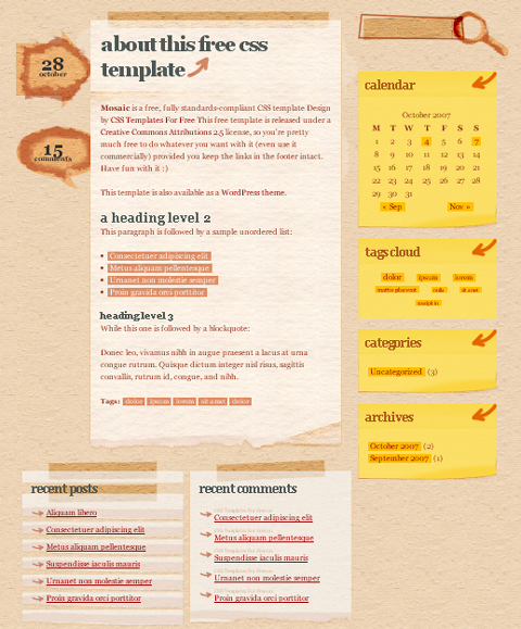 Free Personal Web Template