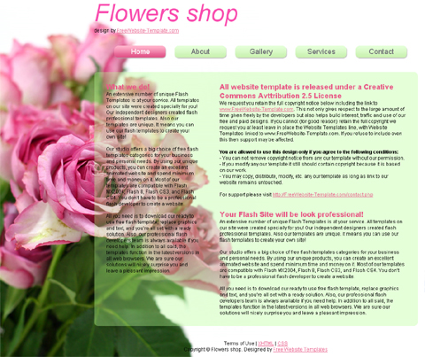 free flower web template