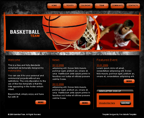 free web template - basketball game