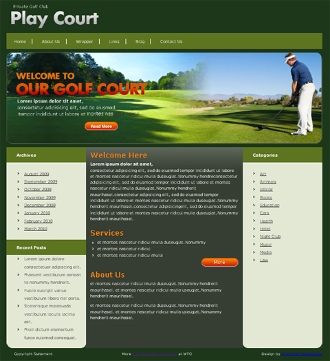 free web template - golf