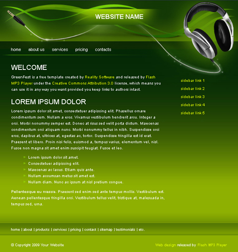 free web template - green fest