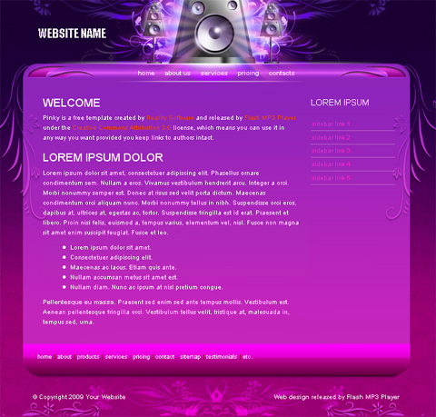 free web template - pinky