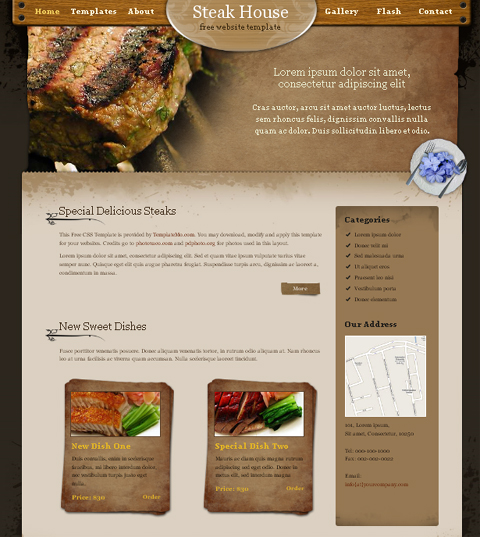 free web template - steak house