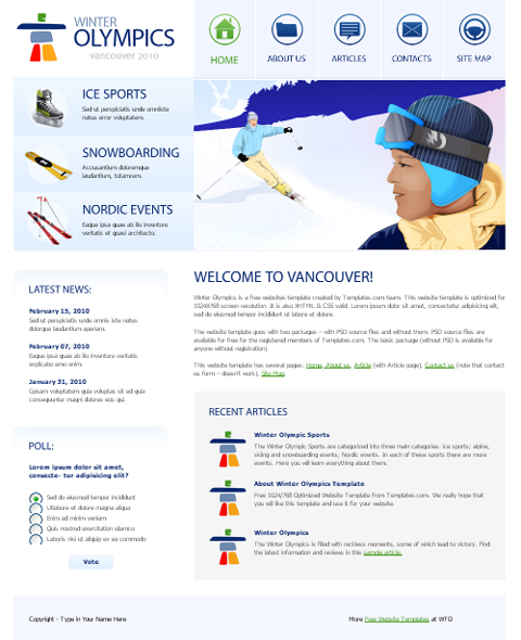 free web template - winter olympics