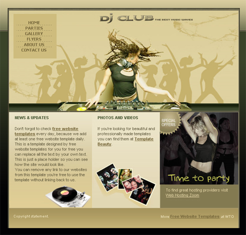 free web template - DJ club