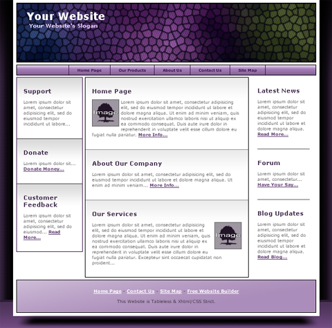 free web template - Puple Stained Glass