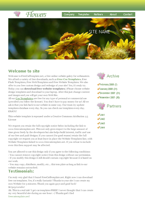 free web template - Spring-Yellow-Flowers free web template - Spring-Yellow-Flowers