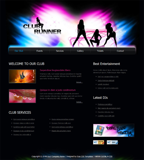 free web template - club
