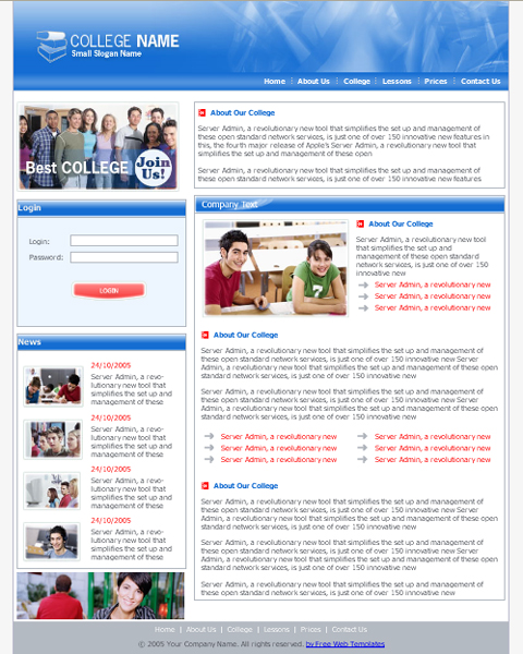 free web template - college