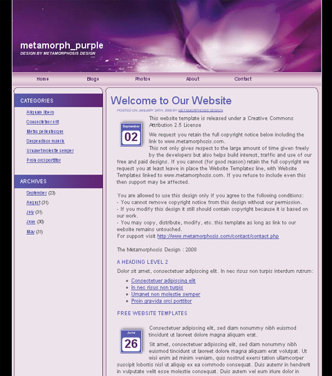 free web template - metamorph_purple