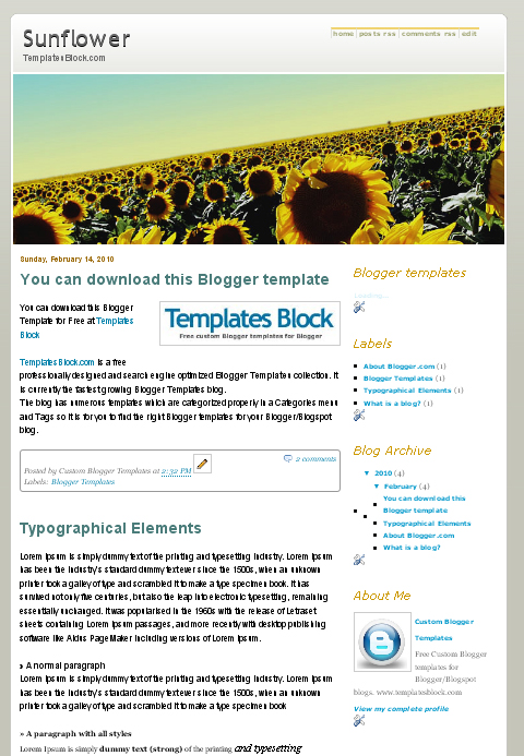 free web template - sun flower