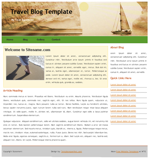 free web template - travel blog