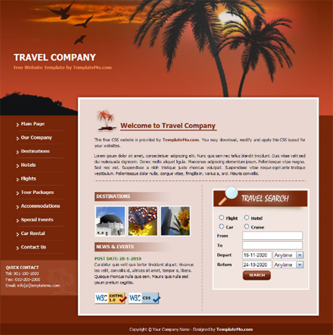 free web template - travel company