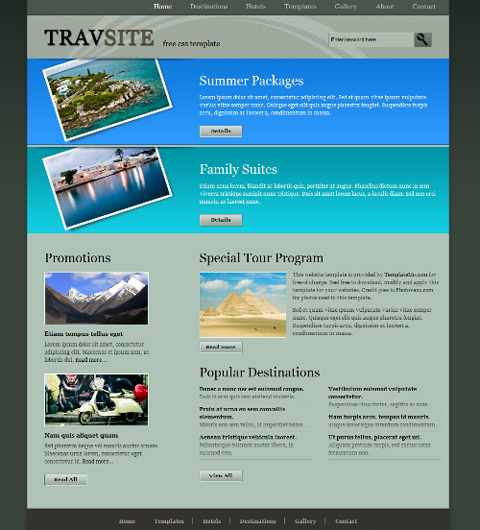 free web template - travel site