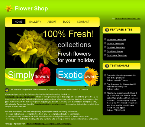 free website template - Flower Shop