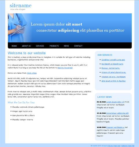 medical website templates