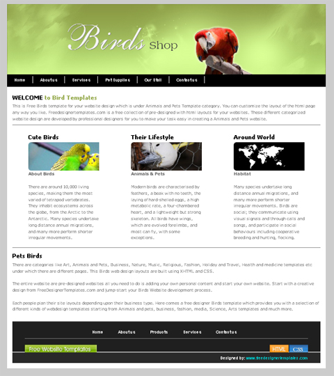 free web template - birds
