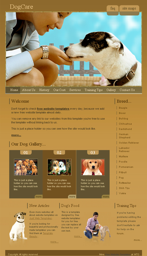 free web template - dog care