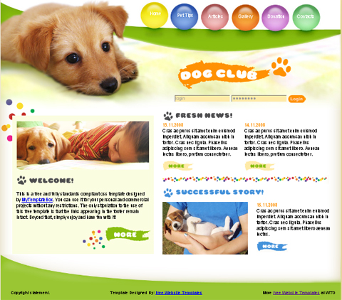 free web template - dog club