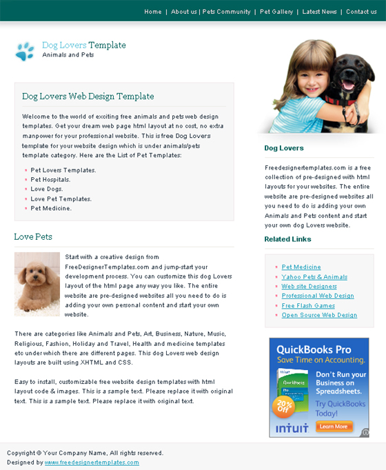 free web template - dog lovers