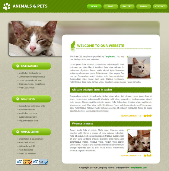 free web template - pets
