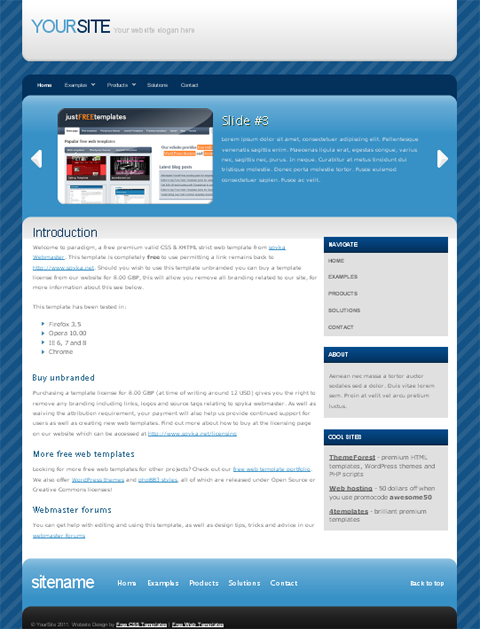 free business web template