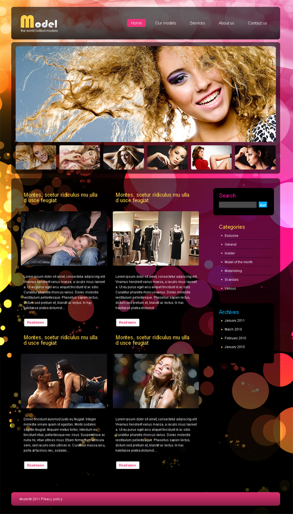 joomla template for a model agency Joomla Template
