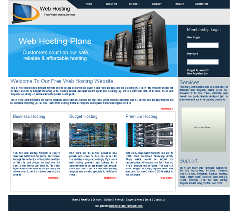 Free Web Host Website Templates