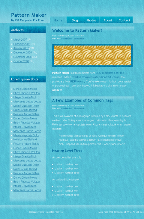 light blue web template