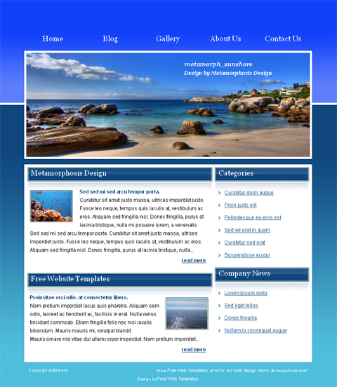 Blue Website Templates Free