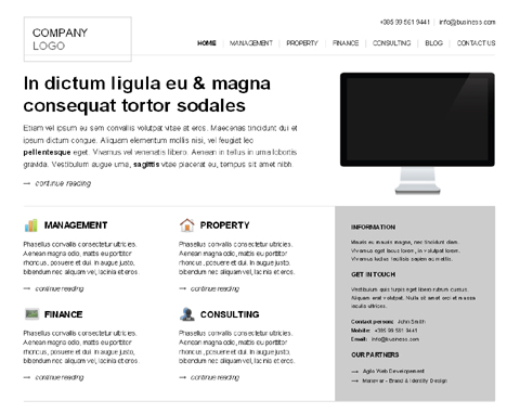 free website template with a white background