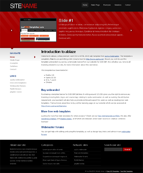 Free Templates In Black Red And White Website Templates Blog