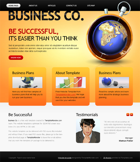 free website template for a business company free template