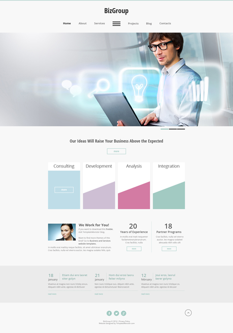 Free HTML5 Theme for Business Site free website template
