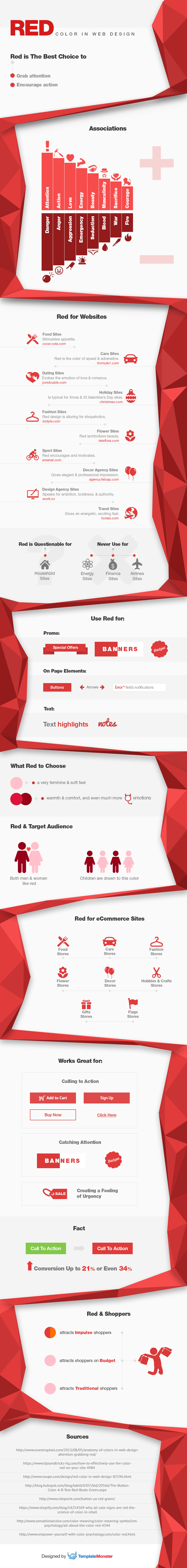 red color psychology infographic