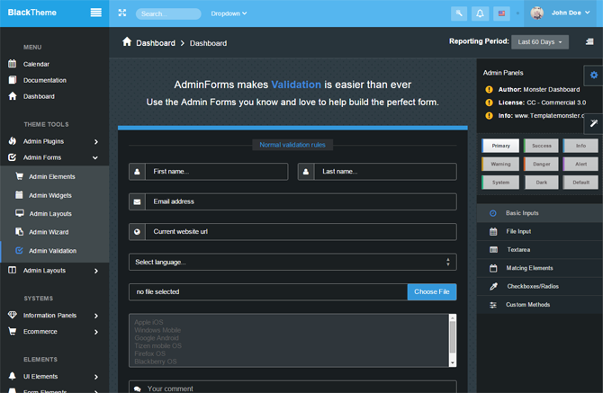 bootstrap admin template