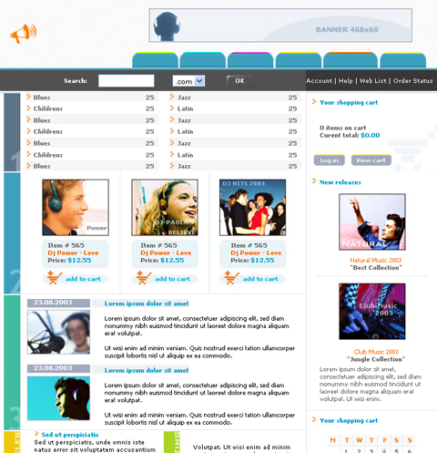 Free Website Template - Your Music Store Site