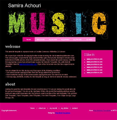 free web template - Samira-Achouri-Music