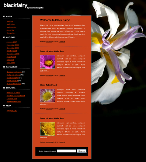flower web template