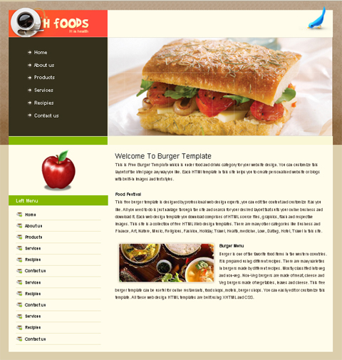 free web template - burger template