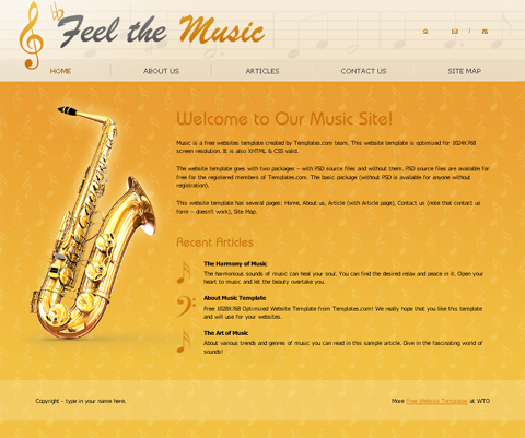 free web template - feel the music