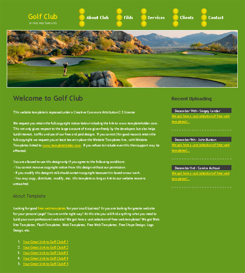 free web template - golf club