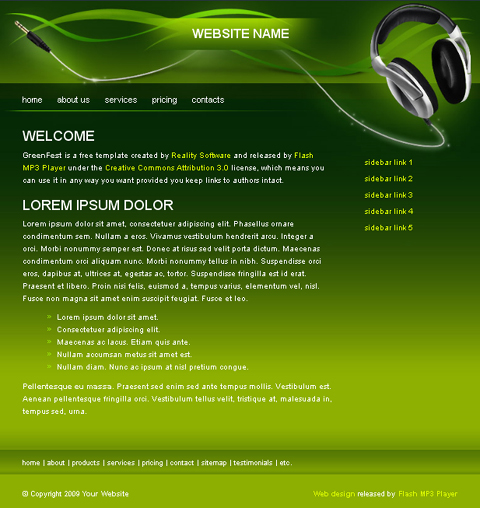 free web template - green fest