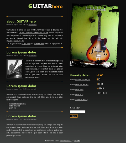 free web template - guitar hero
