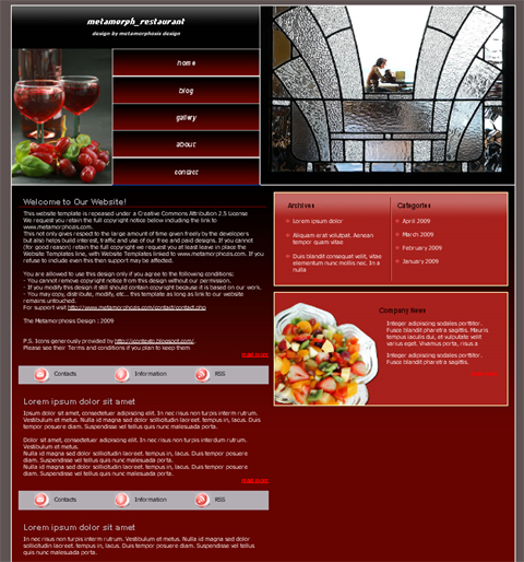 free web template - metamorph_restaurant