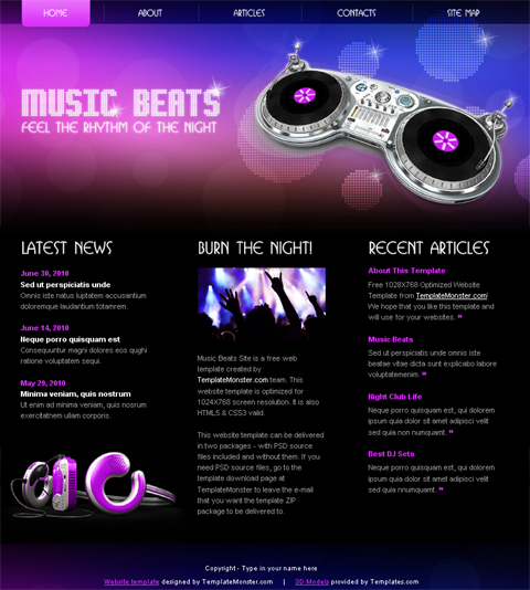 free web template - music beats