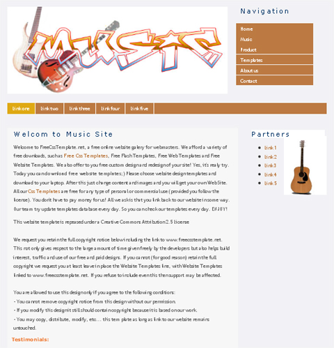 free web template - music site