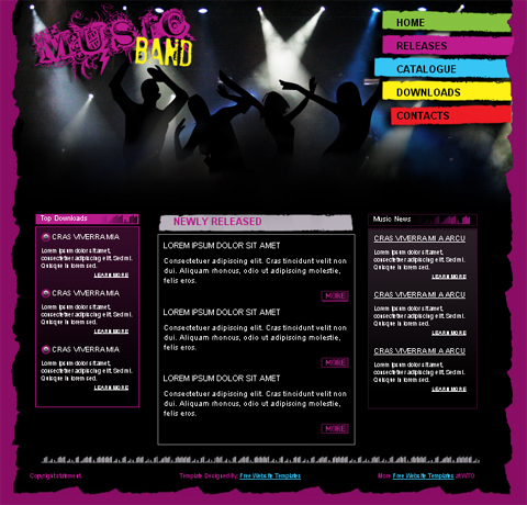 free web template - pink music