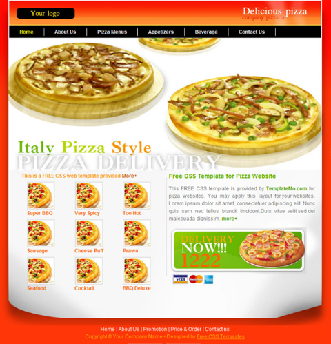 free web template - pizza