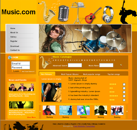 free web template - ultimate music portal